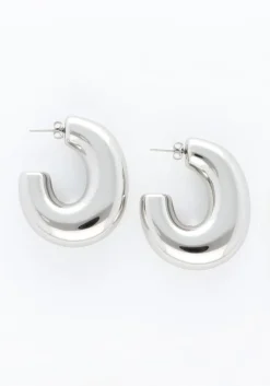 zilverkleurig notre-v oorbellen earring big