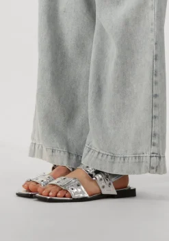 zilverkleurig steve madden platte sandalen saria-e