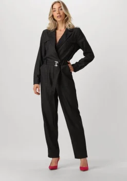 zwarte aaiko jumpsuit jessie pinstripe vis 548