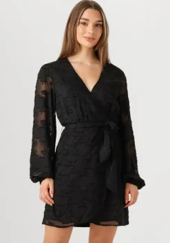 zwarte aaiko mini jurk eloise chiffon flower pes 509