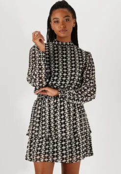 zwarte aaiko mini jurk gabry ikat dot vis 515