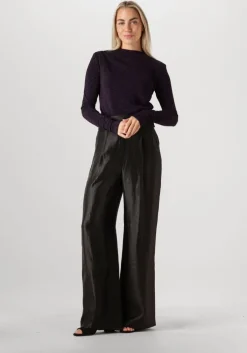 zwarte aaiko pantalon rocia twill shine vis 545