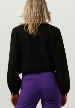 zwarte access blouses blouse with front v opening