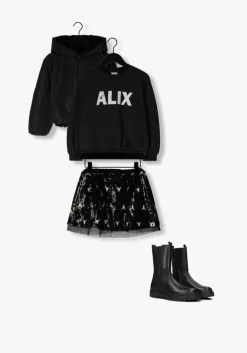 zwarte alix mini faux fur jas reversible jacket