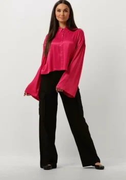 zwarte alix the label cargobroeken ladies woven linnen cargo pants