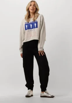 zwarte alix the label cargobroeken ladies woven twill cargo shorts