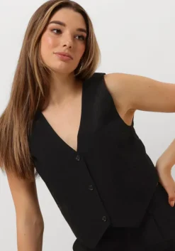 zwarte alix the label gilet ladies woven stripy waistcoat