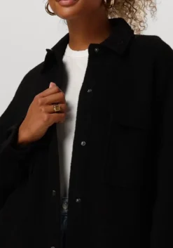 zwarte alix the label mantel ladies woven long felted wool jacket