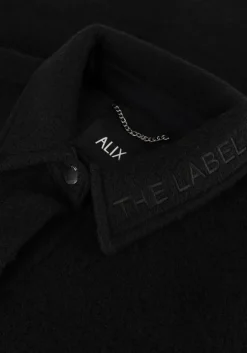 zwarte alix the label mantel ladies woven long felted wool jacket