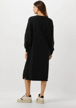 zwarte alix the label midi jurk ladies knitted midi sweat dress
