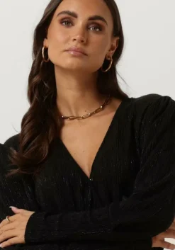 zwarte alix the label mini jurk ladies knitted glitter dress