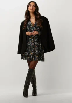 zwarte alix the label mini jurk ladies knitted paisley lurex dress