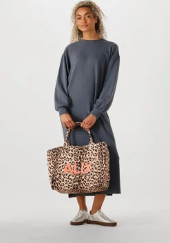 zwarte alix the label mini jurk ladies knitted flowy long sweater dress