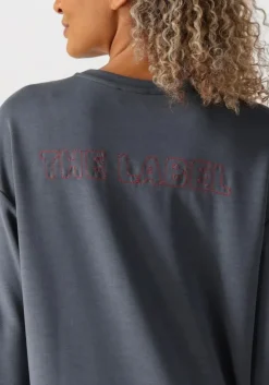 zwarte alix the label mini jurk ladies knitted flowy long sweater dress