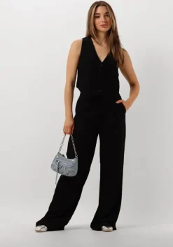 zwarte alix the label pantalon ladies woven stripy wide leg pants