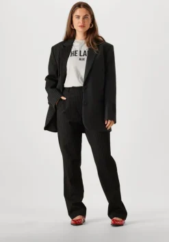 zwarte alix the label pantalon ladies woven relaxed mixed suit pants