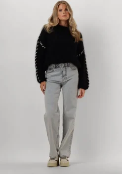 zwarte american dreams trui catio mohair stitch pullover