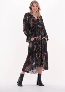 zwarte ana alcazar midi jurk dress puff sleeves öko-tex 100