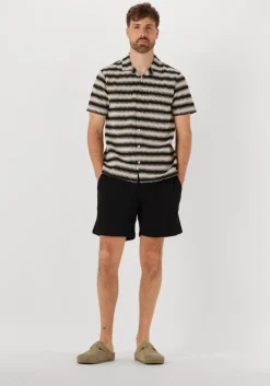 zwarte anerkjendt casual overhemd akkurt struc stripe s/s shirt