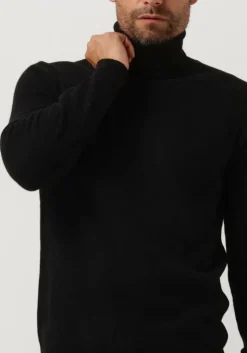 zwarte anerkjendt coltrui aknico solid roll neck lambswool