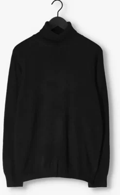 zwarte anerkjendt coltrui aknico solid roll neck lambswool