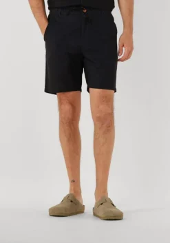 zwarte anerkjendt korte broek aklt james cot/linen ela shorts