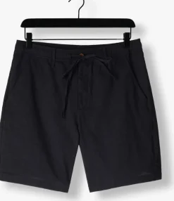 zwarte anerkjendt korte broek aklt james cot/linen ela shorts