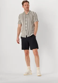 zwarte anerkjendt korte broek aklt james cot/linen ela shorts