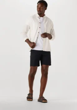 zwarte anerkjendt korte broek aklt james cot/linen ela shorts