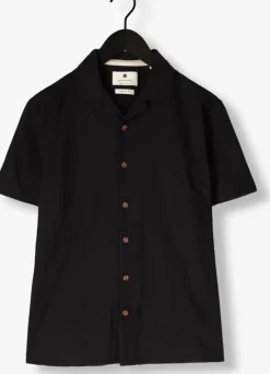 zwarte anerkjendt overhemden akleo sss cot/linen shirt