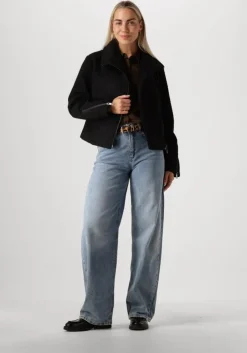 zwarte another label teddy jas juliet biker jacket