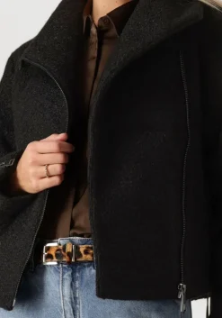 zwarte another label teddy jas juliet biker jacket