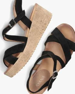 zwarte ayana sandalen met hak 722032