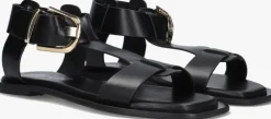 zwarte bibi lou platte sandalen 901z10aa