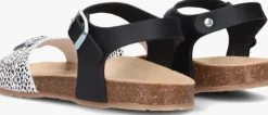 zwarte braqeez platte sandalen sally spain
