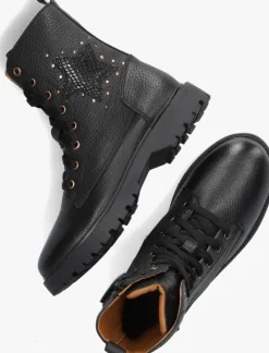 zwarte braqeez veterboots betty boot
