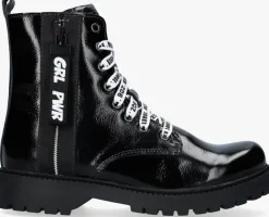 zwarte braqeez veterboots belle boot