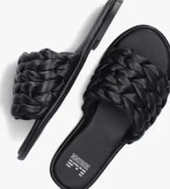 zwarte bronx slippers delan-y 85020-d