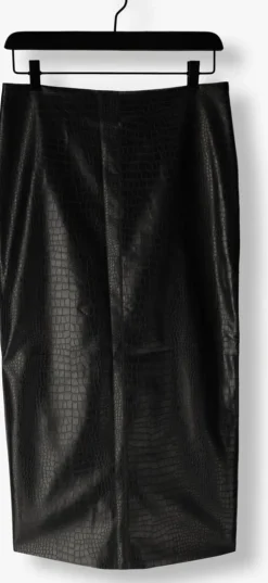 zwarte bruuns bazaar maxirok croco tuanella skirt