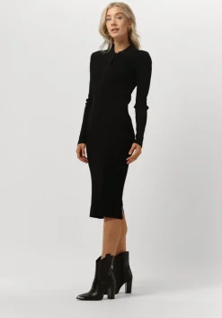zwarte bruuns bazaar midi jurk celosia johanna knit dress