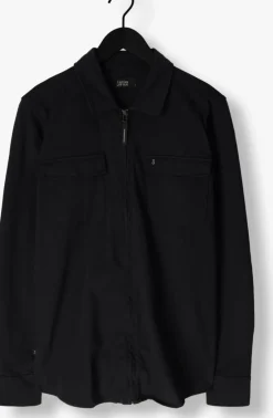 zwarte butcher of blue overshirt finn zip pocket shirt