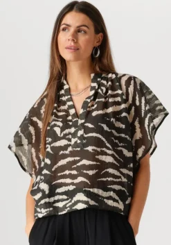 zwarte by-bar blouses vina zebra blouse