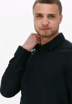 zwarte calvin klein casual overhemd cotton linen chest pocket shirt