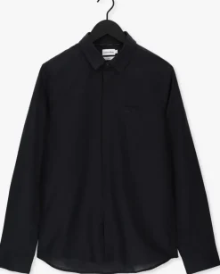 zwarte calvin klein casual overhemd cotton linen chest pocket shirt