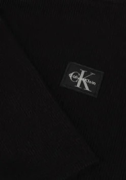 zwarte calvin klein coltrui ls woven label turtleneck