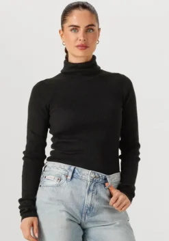 zwarte calvin klein coltrui woven label roll neck