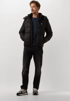 zwarte calvin klein gewatteerde jas essentials down jacket