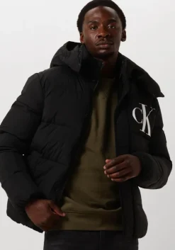 zwarte calvin klein gewatteerde jas essentials non down jacket