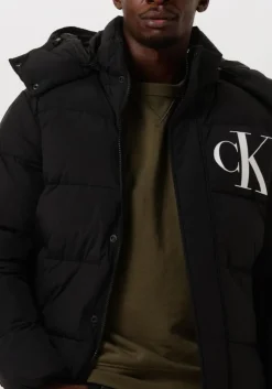 zwarte calvin klein gewatteerde jas essentials non down jacket