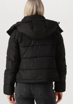 zwarte calvin klein gewatteerde jas matte monologo mw short puffer
